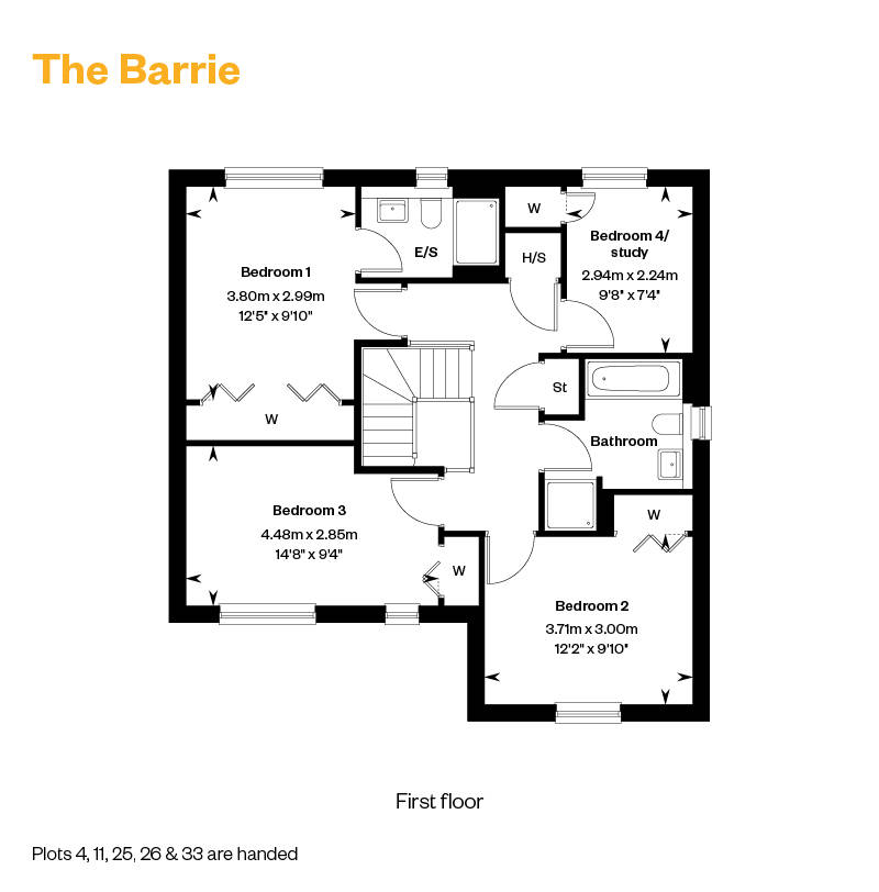 The Barrie first floor floorplan
