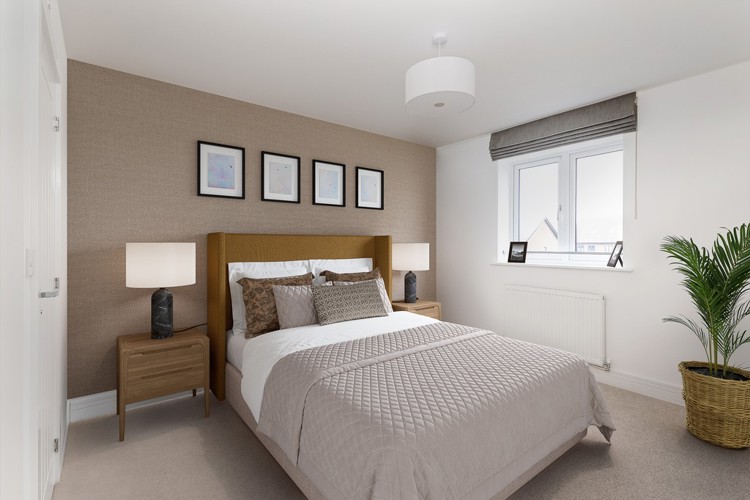 The Warrington house type bedroom CGI, 4 bedroom house for sale in Didcot