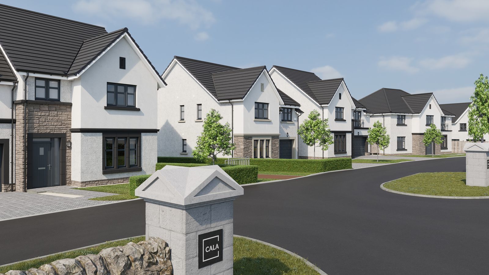 CGI Street Scene | Burnland Meadows, Westhill | New Build Homes Aberdeen