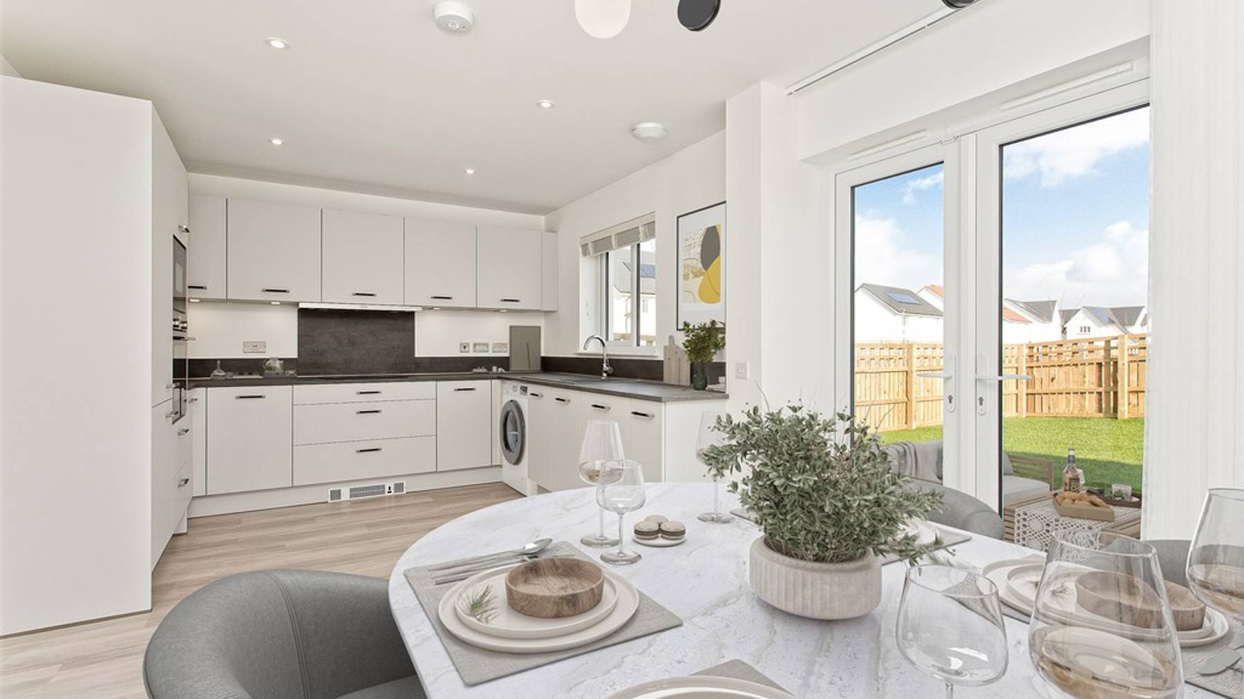 3 bedroom plus study home | virtually staged kitchen and dining area