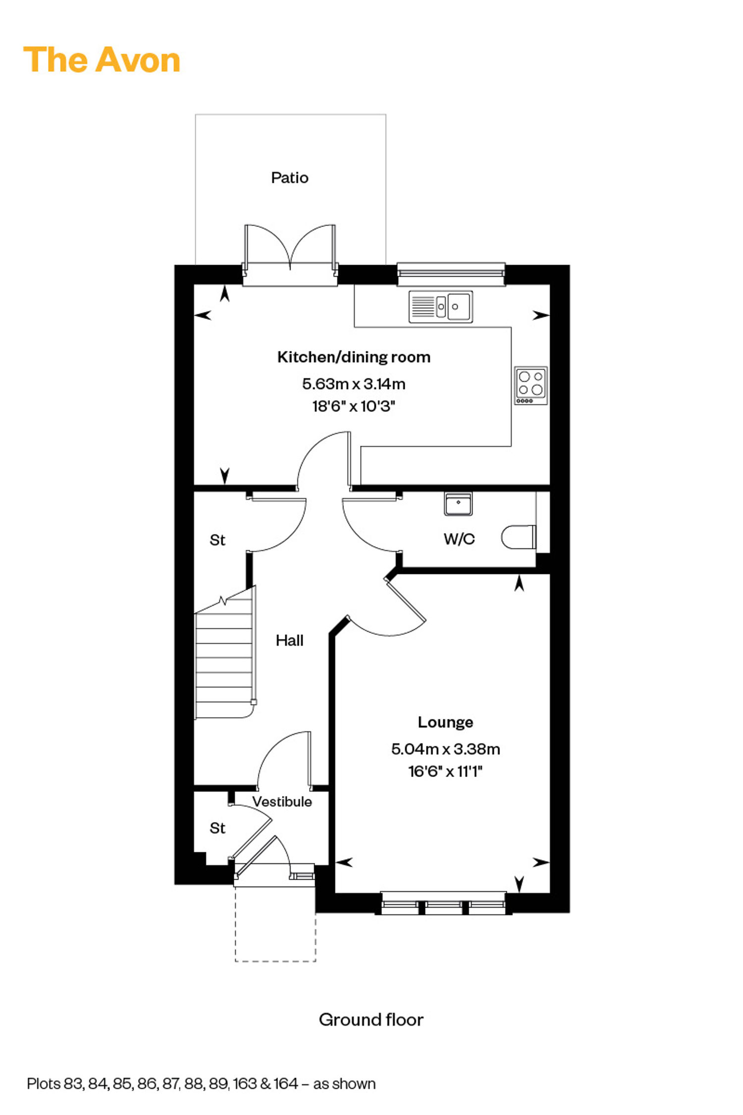 4013582 Cala East Colliers Gate Web Floorplans 800X1200 The Avon GF