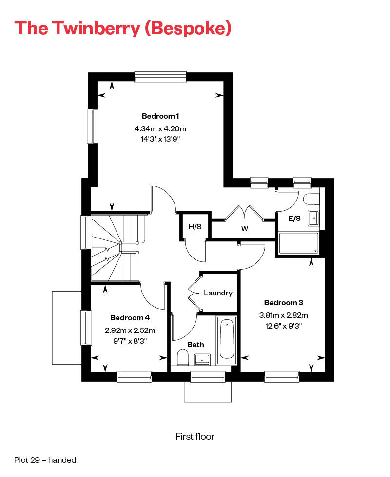 The Twinberry Bespoke FF Floor Plan Ingatestone Grove, Essex