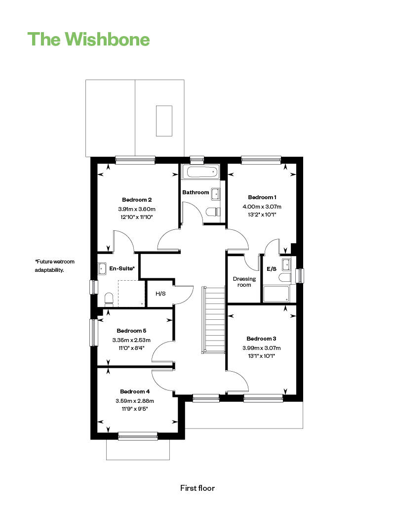 The Wishbone Floor Plan FF Randall Fields, Stotfold