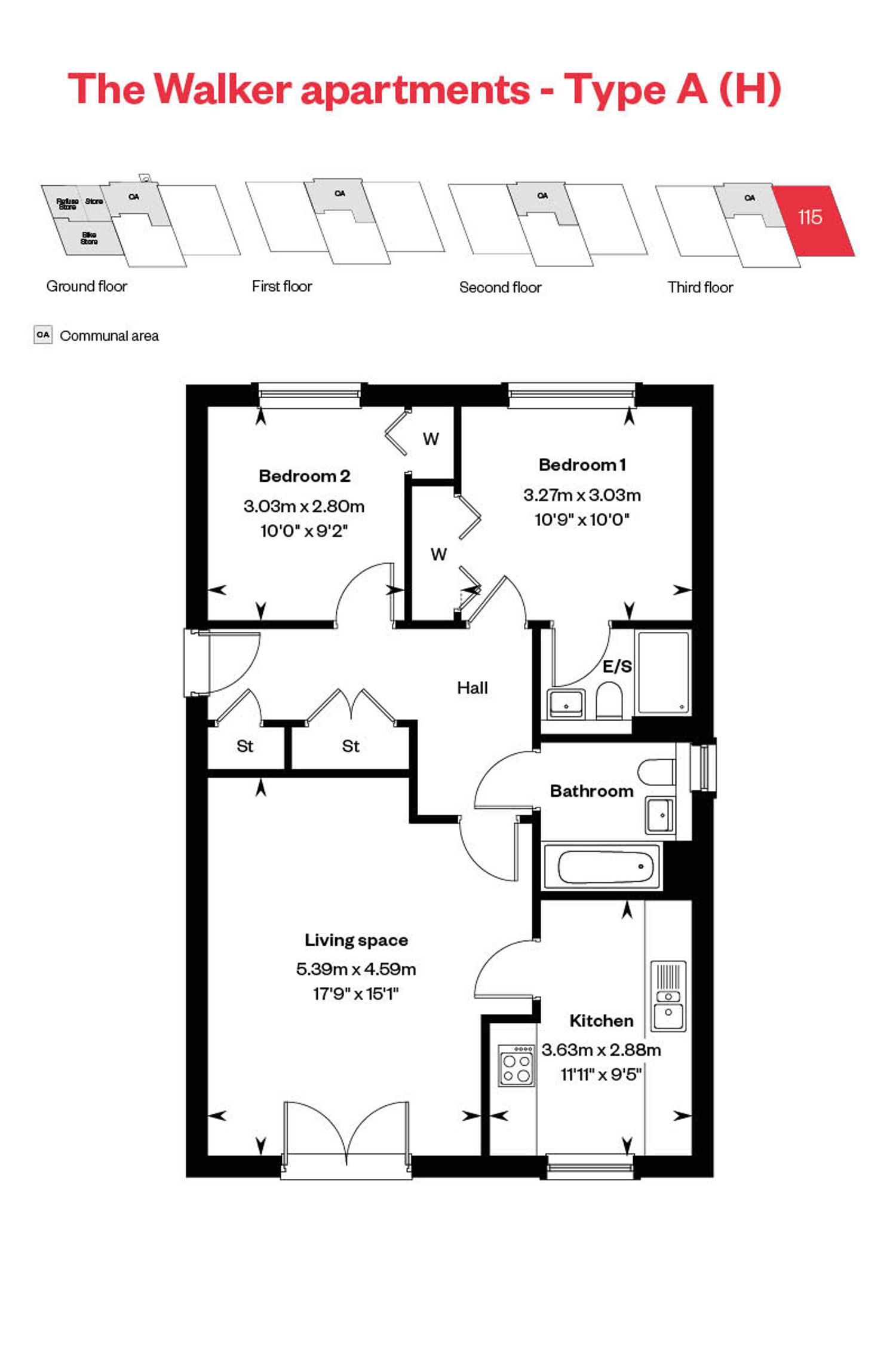 Rosebery Wynd The Walker Apartments Web Floorplans Plot 115