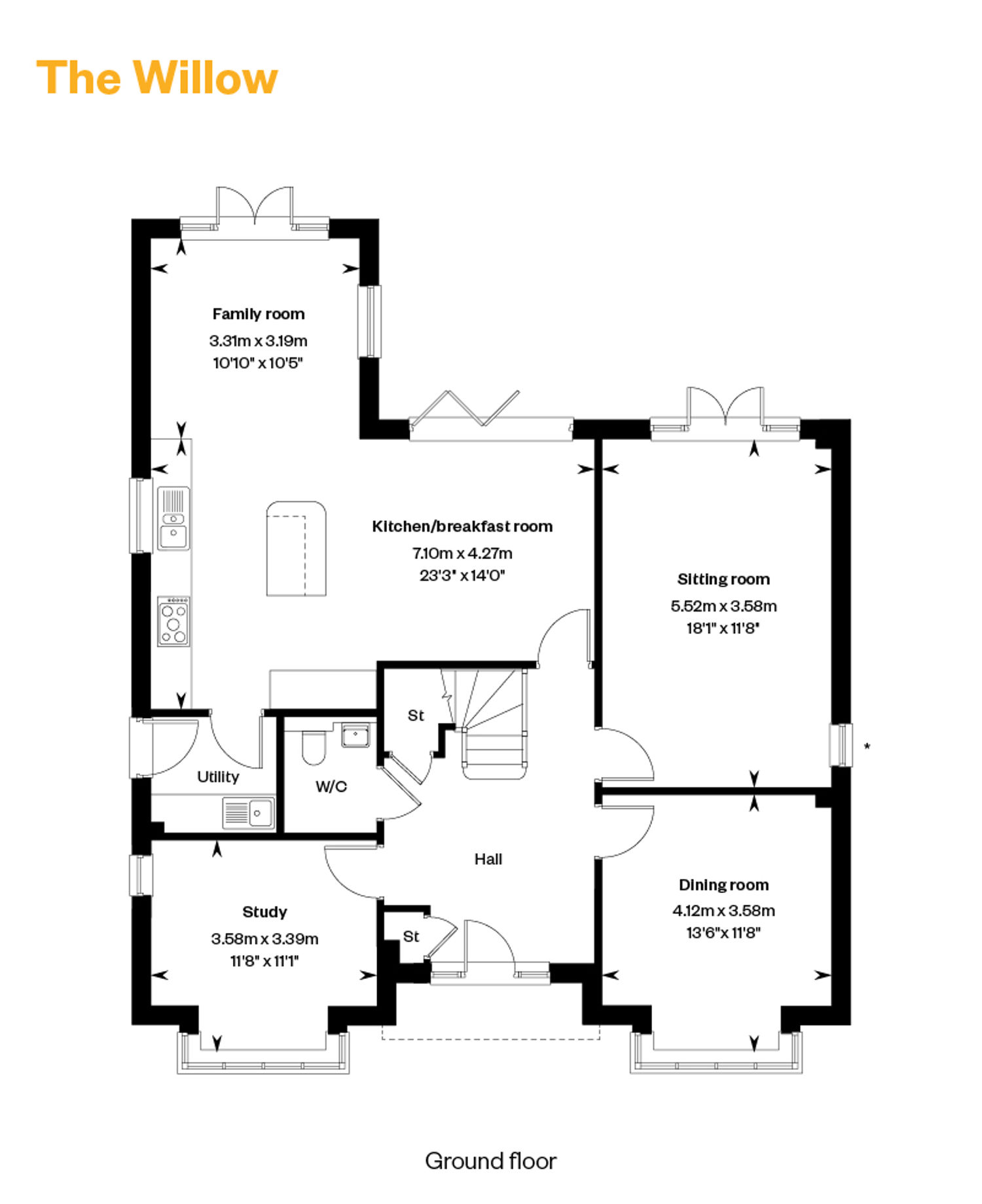 Bliss Willows Floorplans The Willow Ground Floor