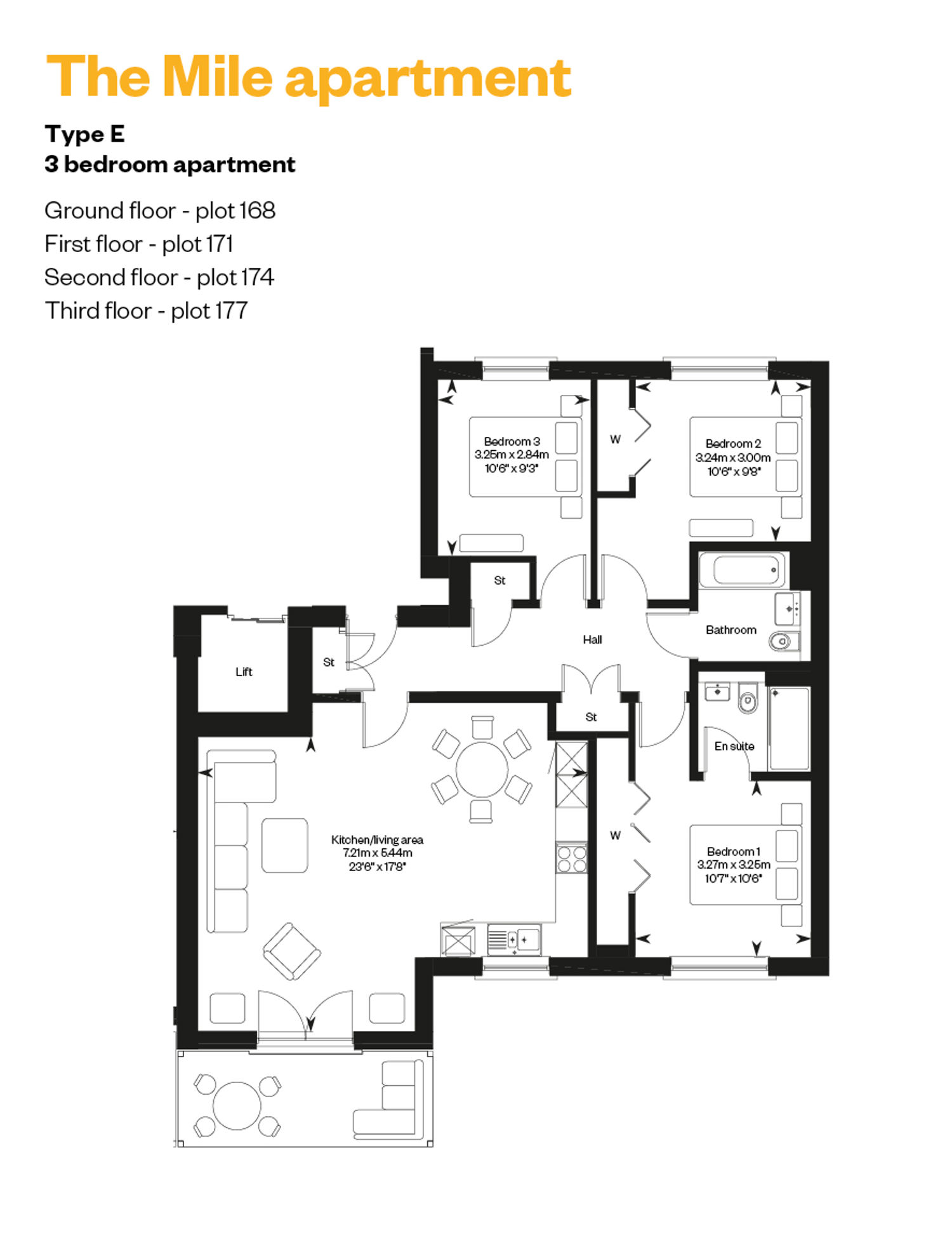 Type E West Craigs Rebrand Floor Plans WEB Dims 885X1146 Sept23