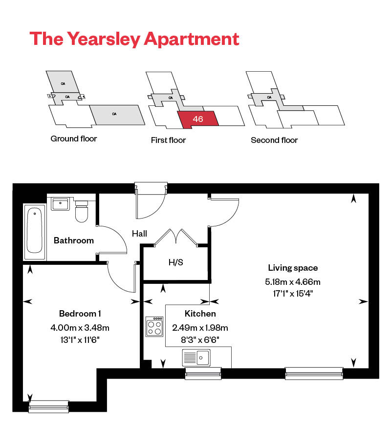 The Yearsley Apartments Plot 46 Floor Plan Ingatestone Grove, Essex