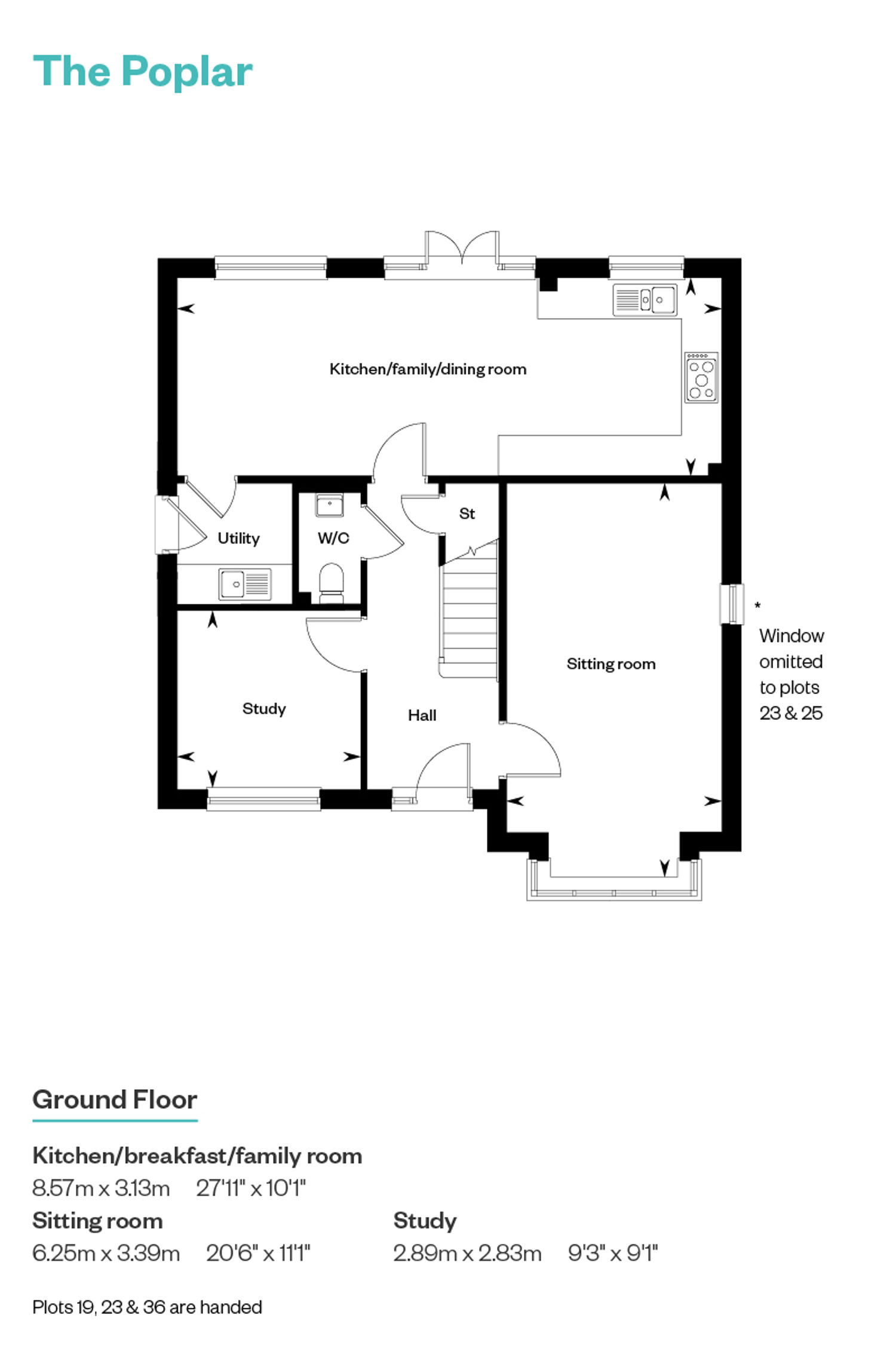 Maiden View Poplar Floorplan Ground Floor