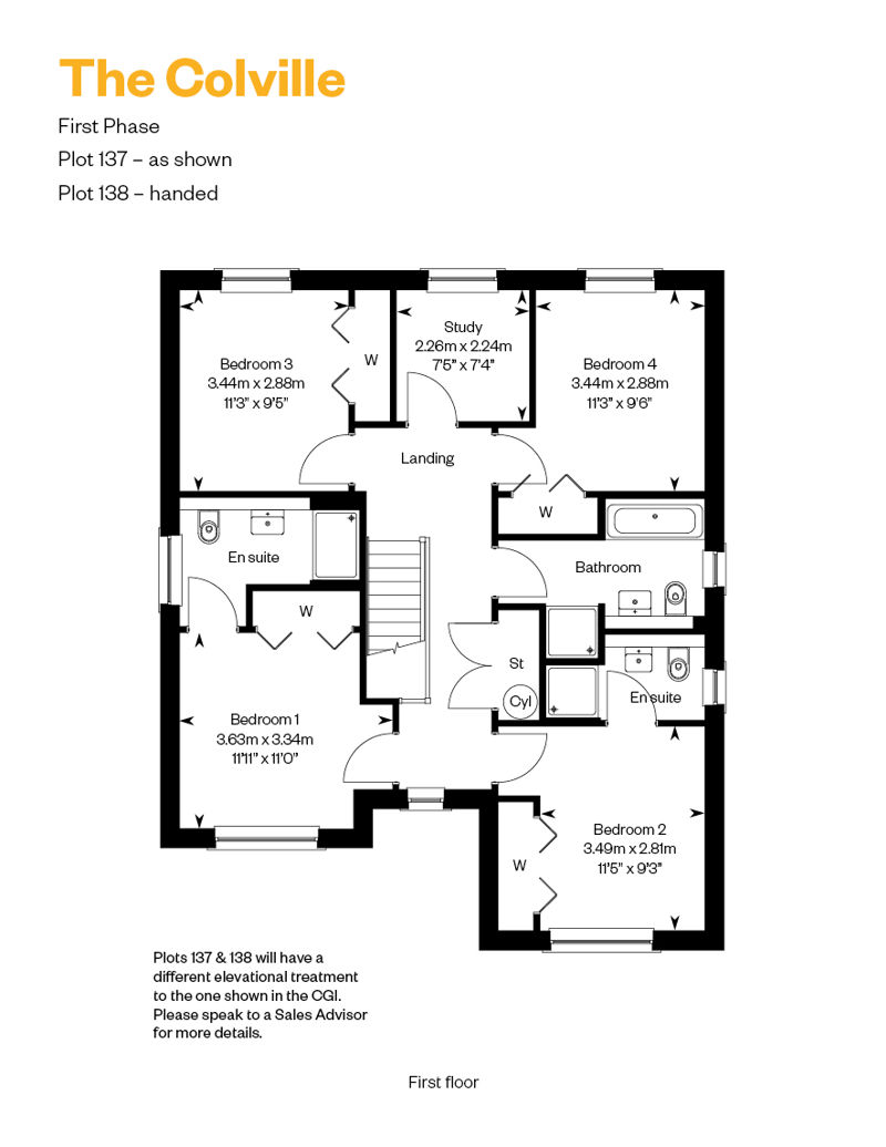 The Colville Plot 138 4 Bedroom House In West Craigs Cala Homes