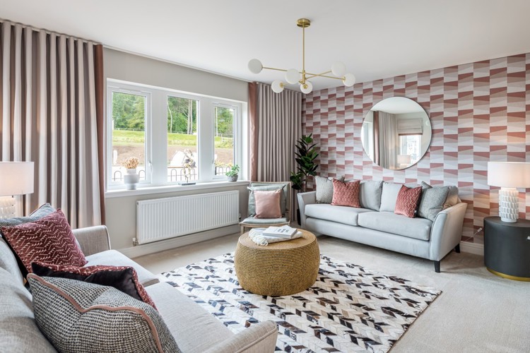 4 bedroom showhome | spacious formal lounge with large front-facing windows and elegant décor