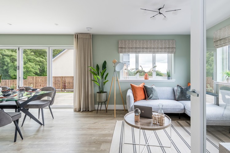 4 bedroom showhome | open plan kitchen, dining and family area with bi-fold doors to rear garden