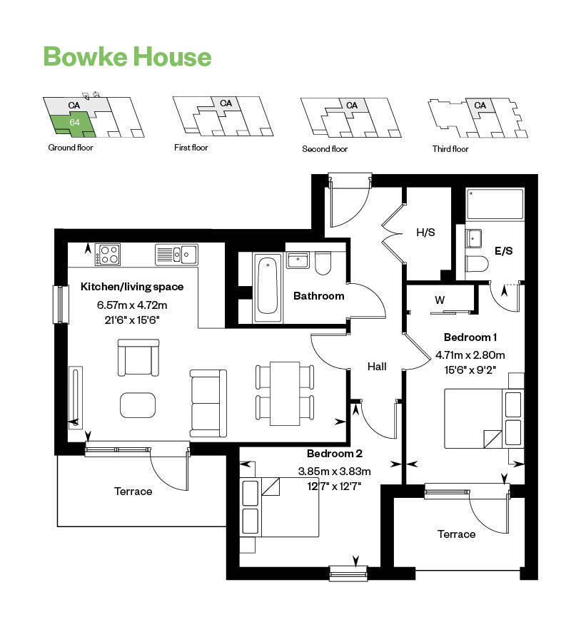 Floorplan of flat for sale in Bowke House, homes for sale in Winchester