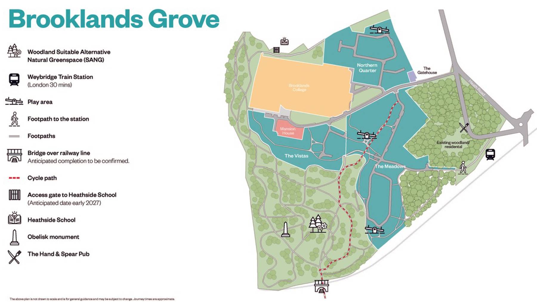 Location of our new build homes in Weybridge