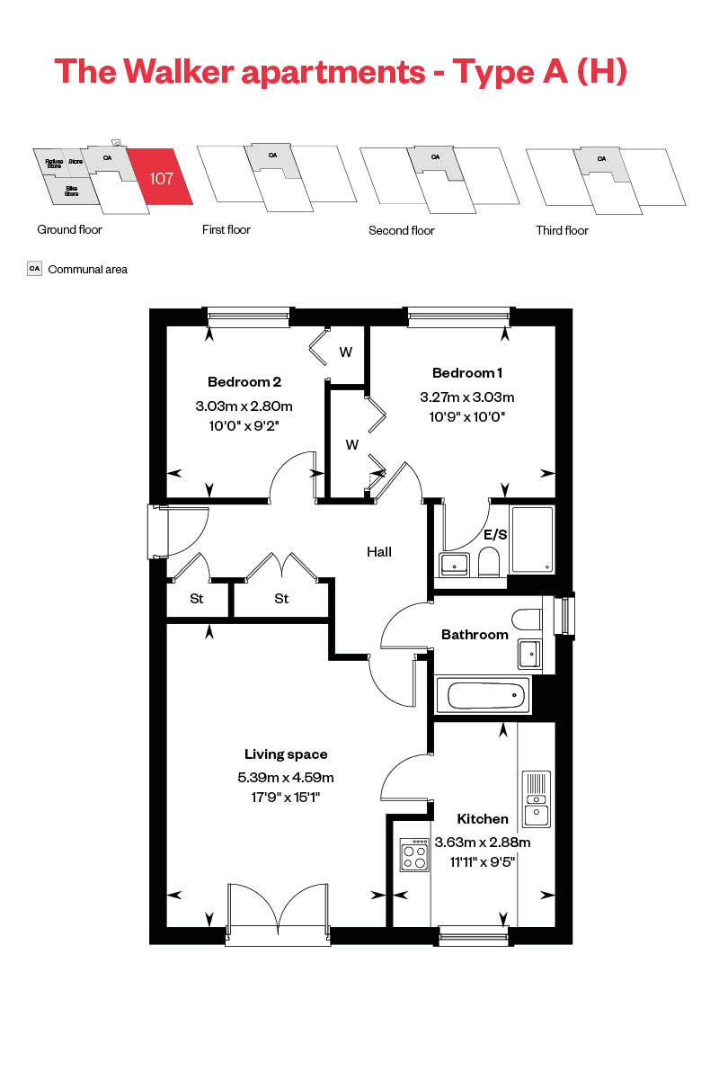 Rosebery Wynd The Walker Apartments Web Floorplans Plot 107