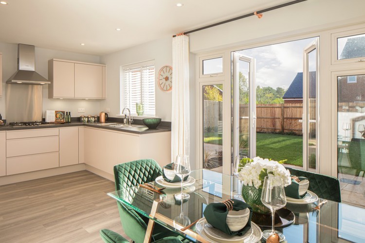 The Himscot_Kitchen/dining with French doors to garden_Ufford Chase, Great Bentley