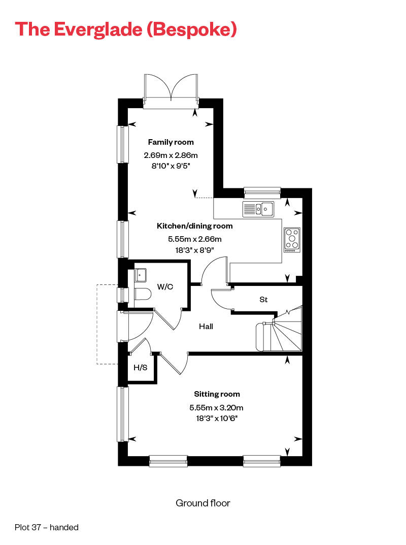 The Everglade Bespoke GF Floor Plan Ingatestone Grove, Essex