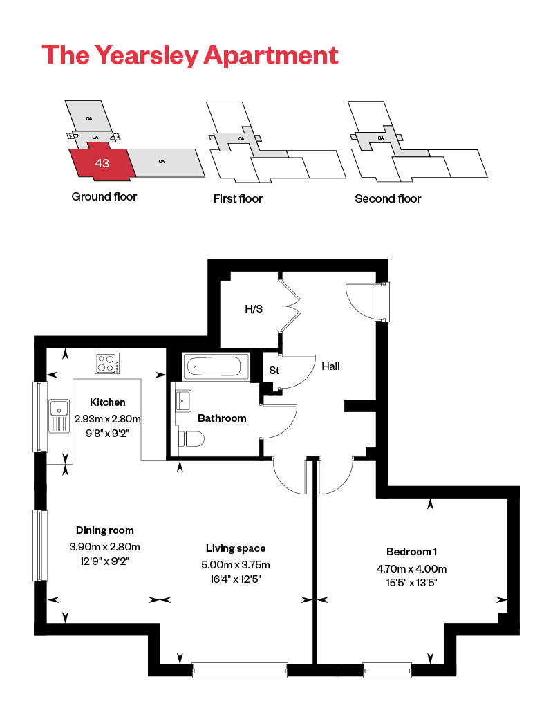 The Yearsley Apartments Plot 43 Floor Plan Ingatestone Grove, Essex