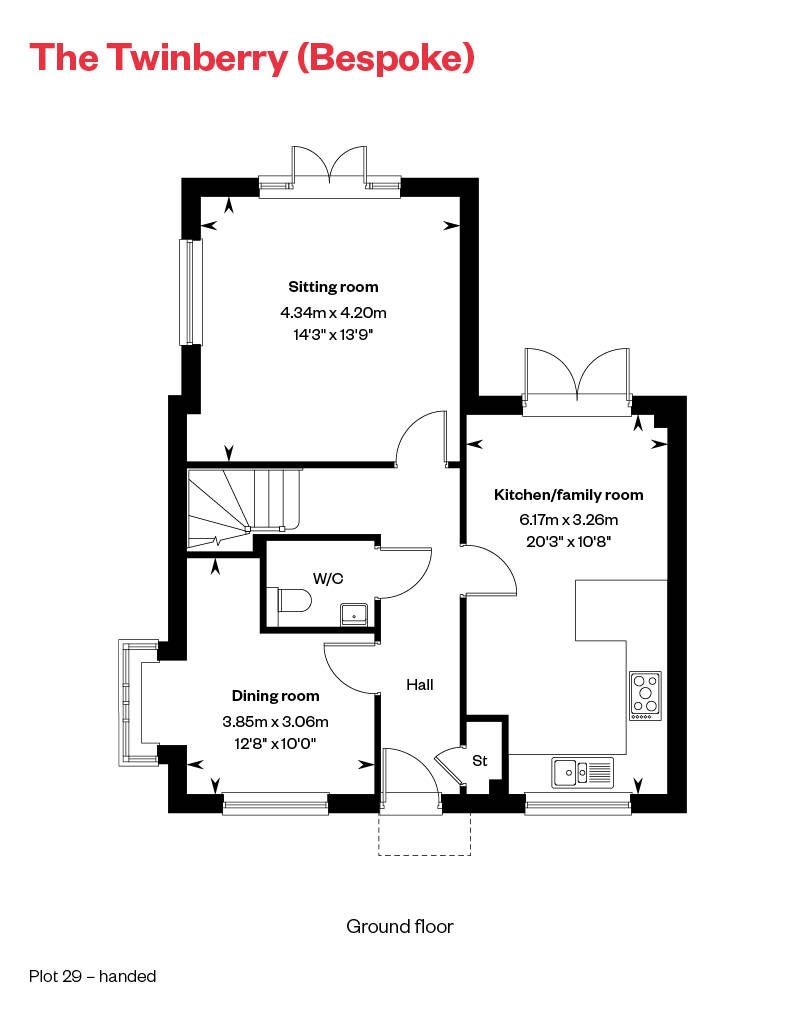 The Twinberry Bespoke GF Floor Plan Ingatestone Grove, Essex