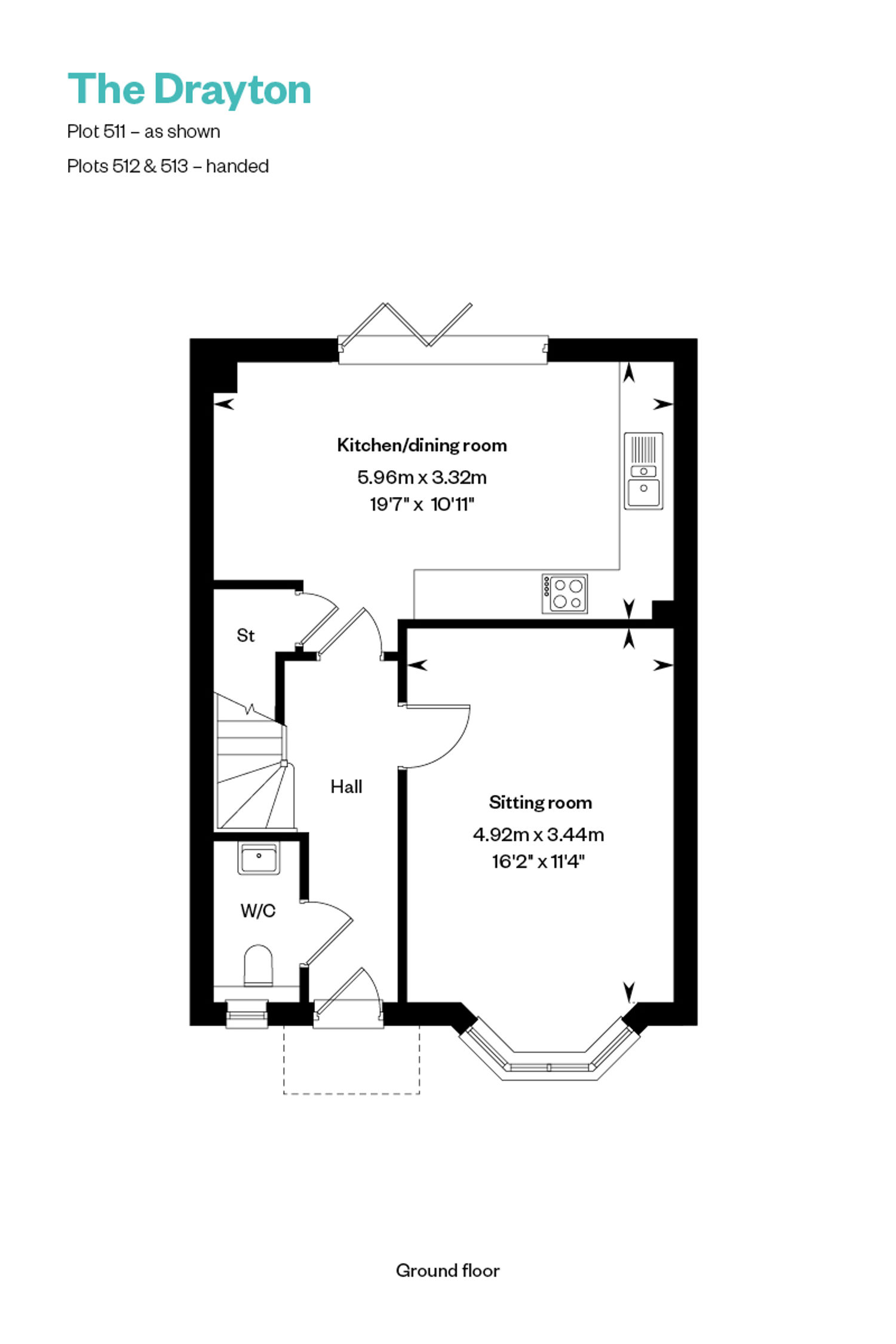 The Drayton Ground Floor floor plan at Nobel Park, Didcot, Oxfordshire