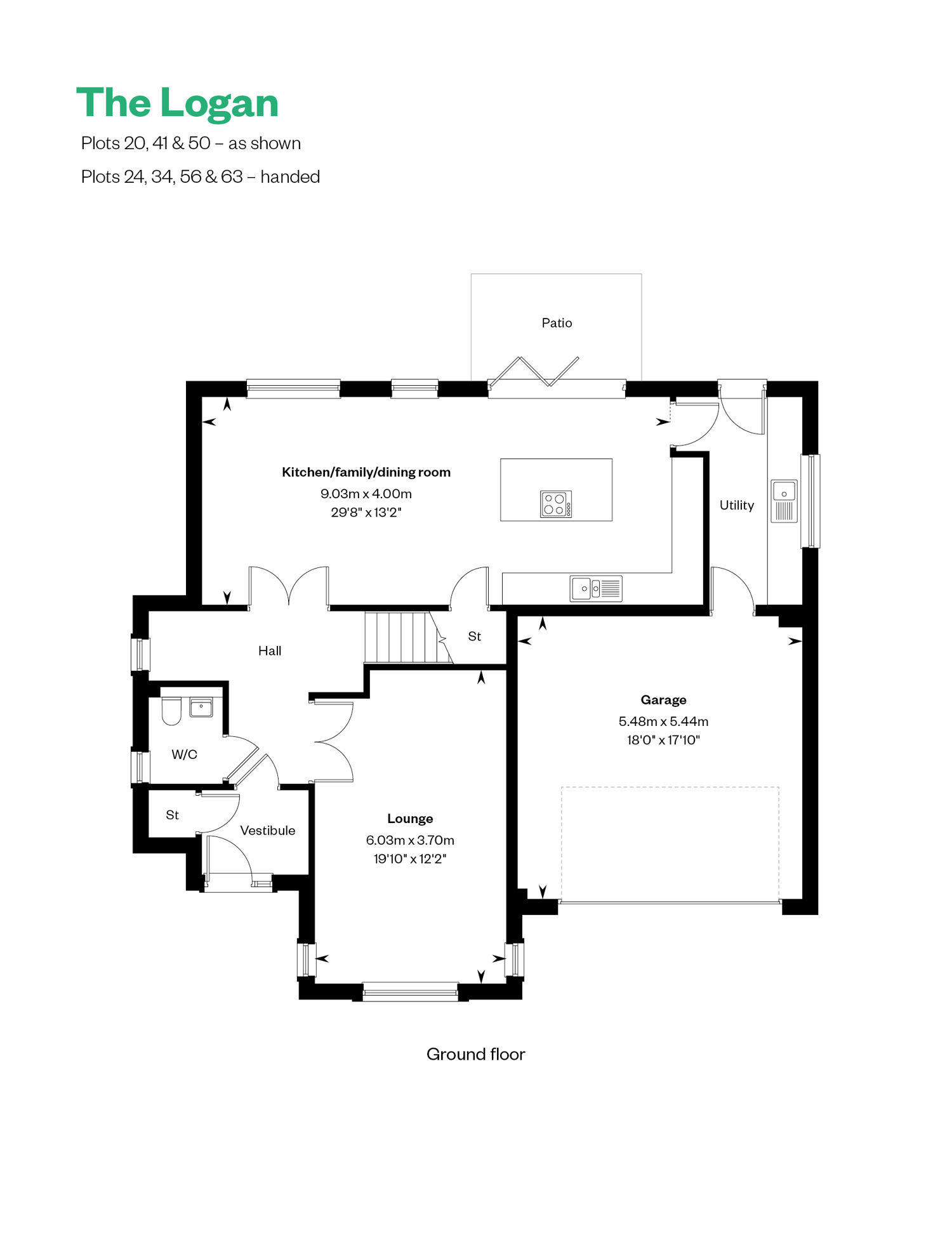 4150387 CALA WEST Ballagan Woods Web Floorplans The Logan GF 885X1146px