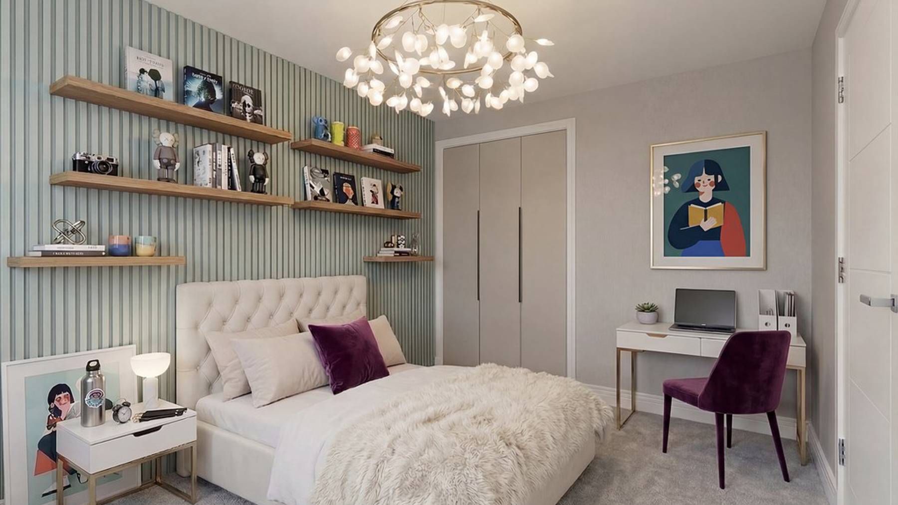 3 bedroom plus study home | virtually staged bedroom 