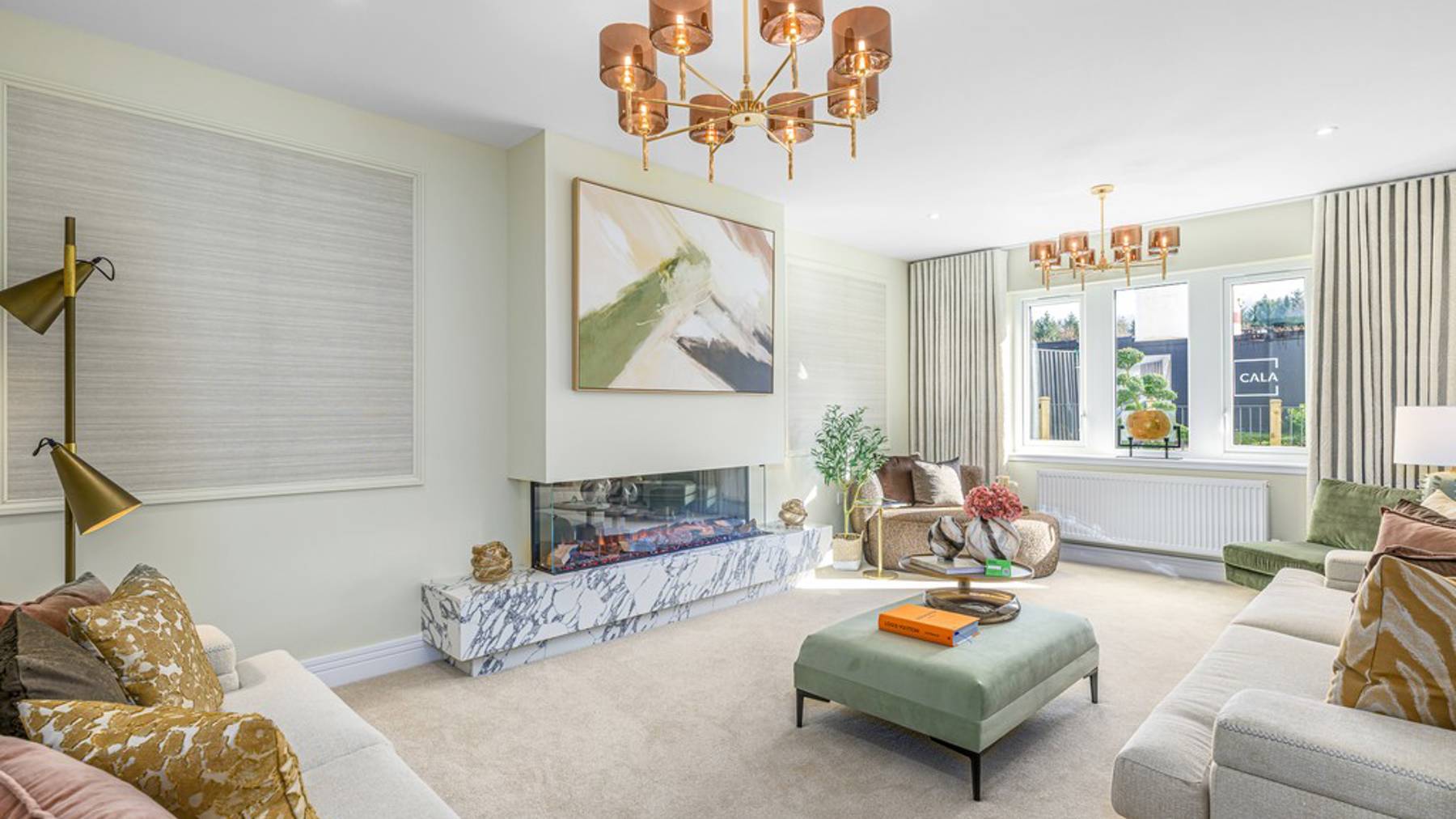 The Darroch showhome Lounge at Pinefields | Cala homes for sale in Livingston