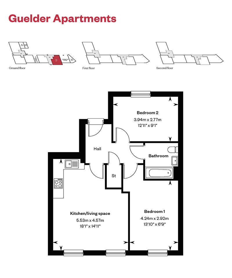 Ingatestone Grove Guelder Apartments Plot 3 Floorplans