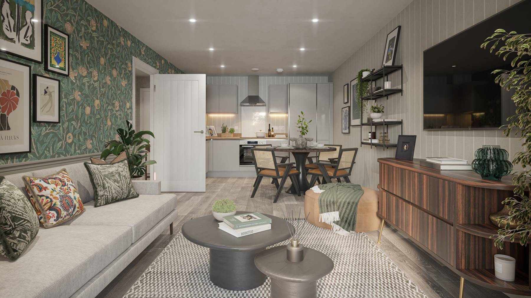 Kitchen / Dining / Living room of flat for sale in Winchester