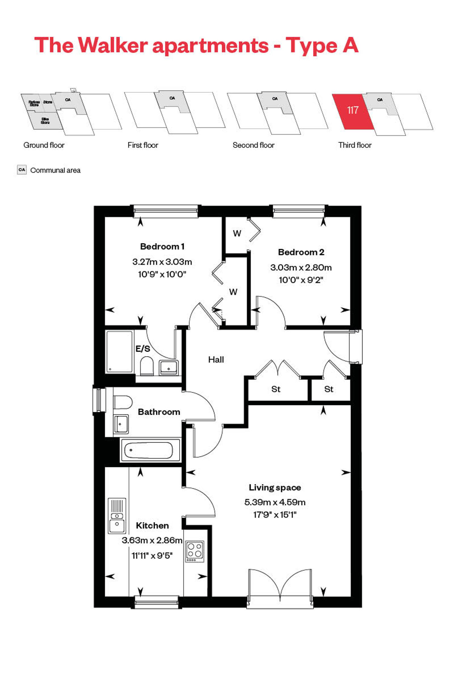 Rosebery Wynd The Walker Apartments Web Floorplans Plot 117
