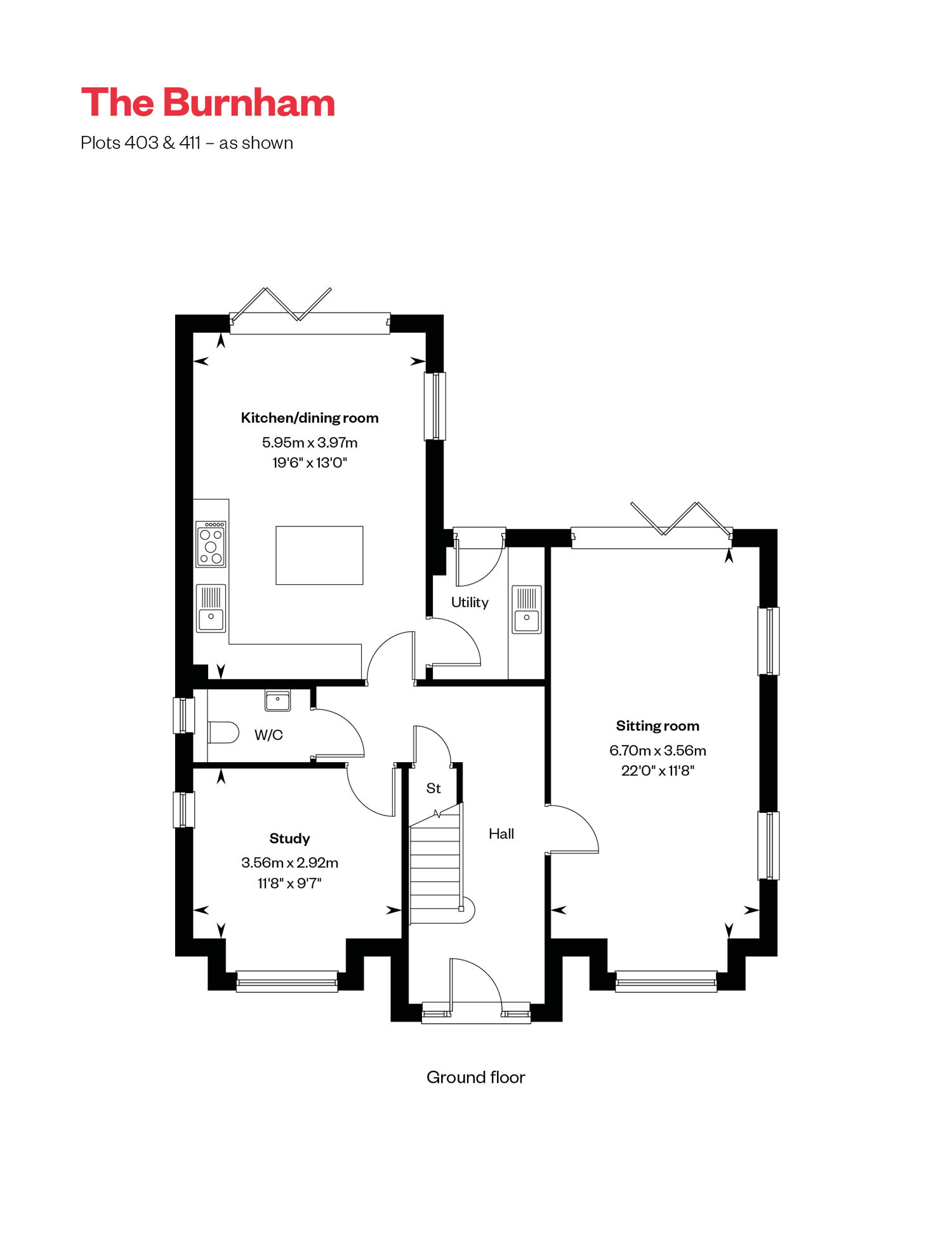 Burnham Ground Floor floorplan at Cross Trees Park, Shrivenham