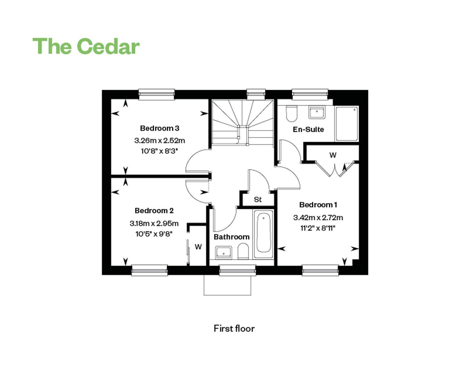 The Ceder Floor Plan FF Randall Fields, Stotfold