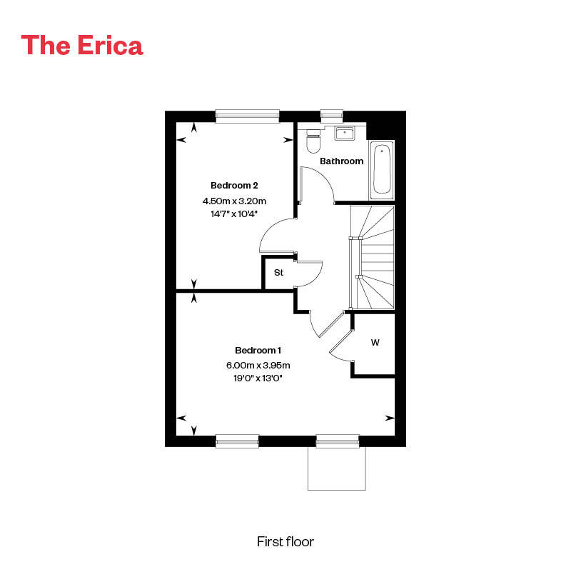 The Erica Floorplan Ingatestone Grove First Floor