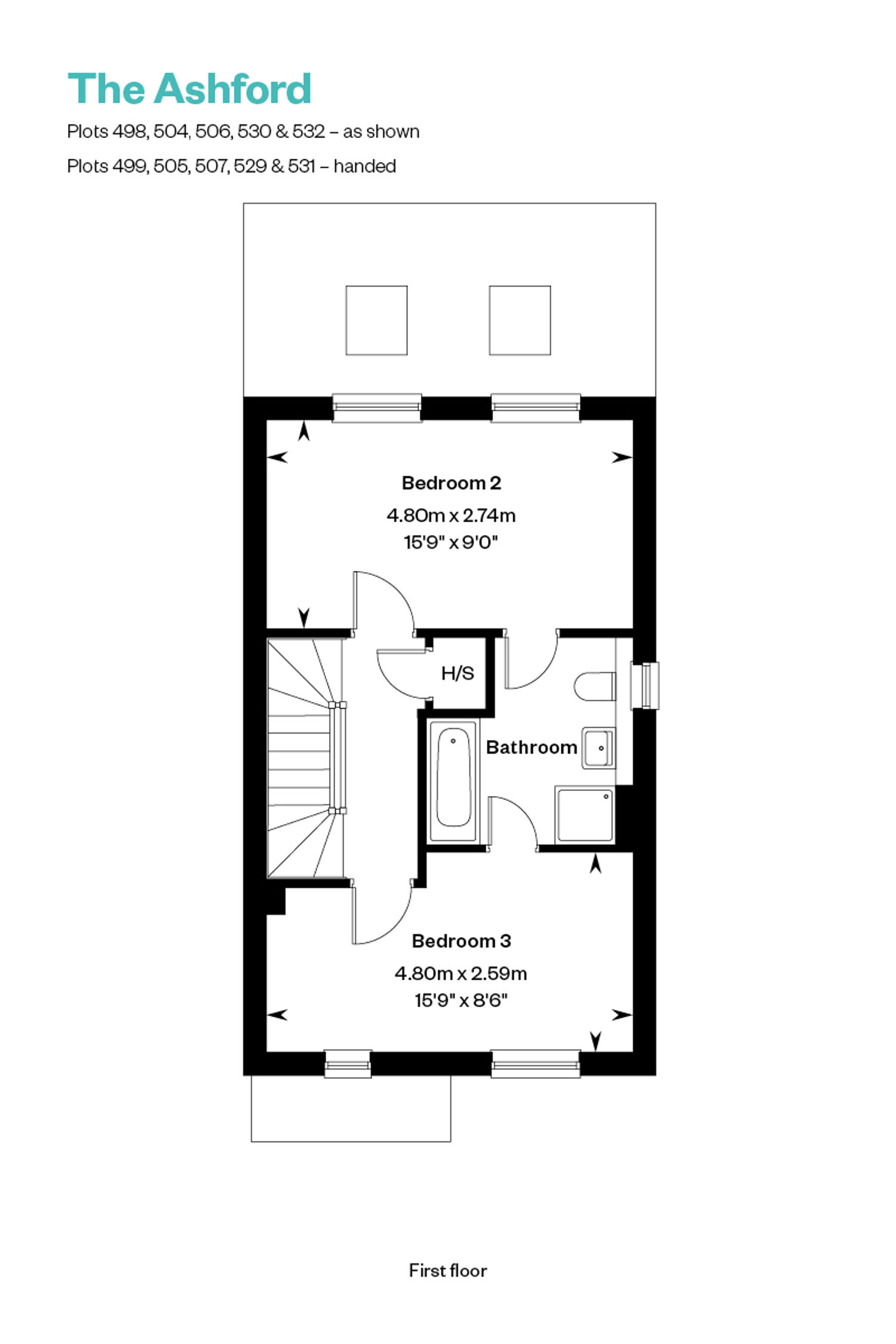 The Ashford First Floor floor plan at Nobel Park, Didcot, Oxfordshire