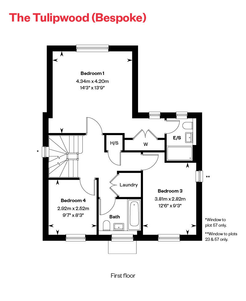 The Tulipwood Bespoke FF Floor Plan Ingatestone Grove, Essex