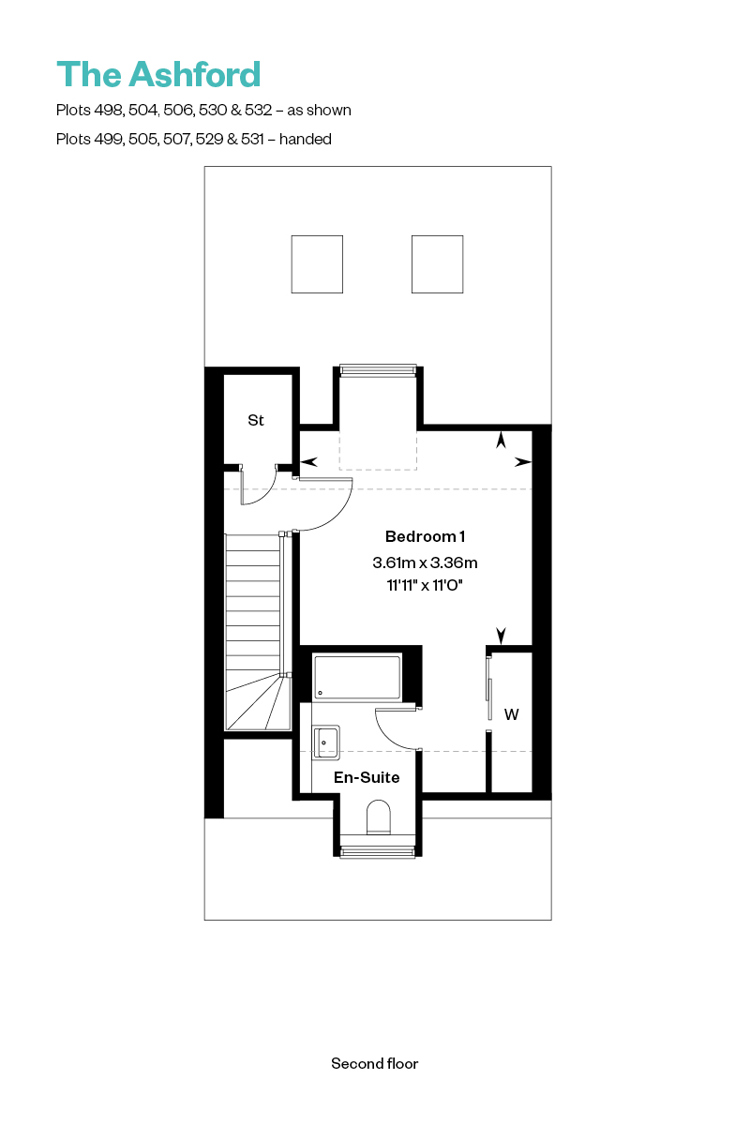 The Ashford Second Floor floor plan at Nobel Park, Didcot, Oxfordshire