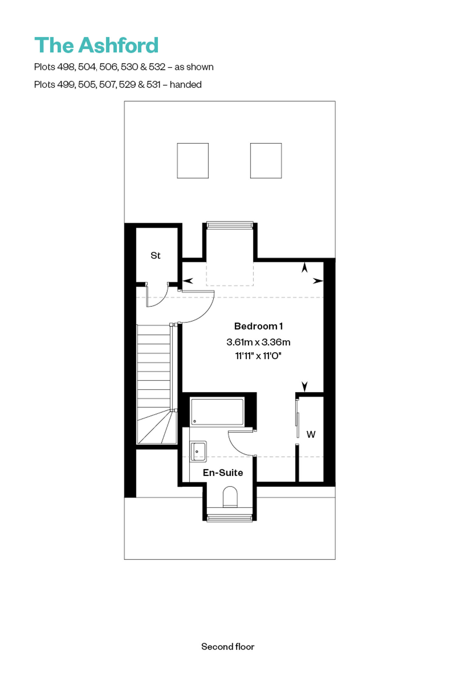 The Ashford Second Floor floor plan at Nobel Park, Didcot, Oxfordshire