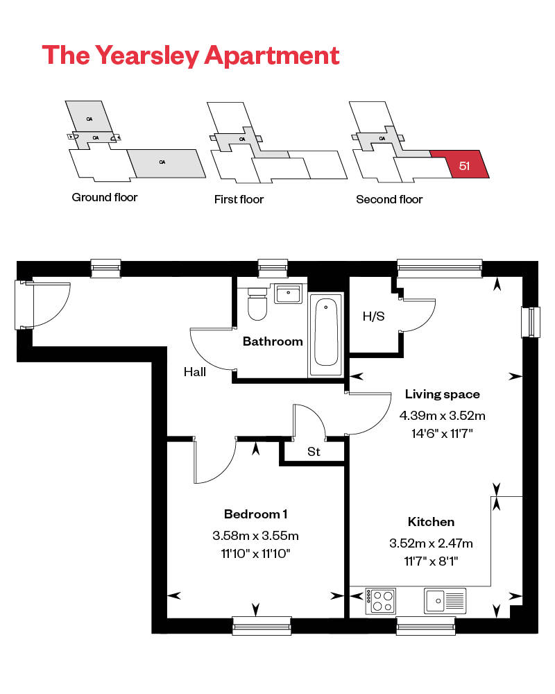 The Yearsley Apartments Plot 51 Floor Plan Ingatestone Grove, Essex