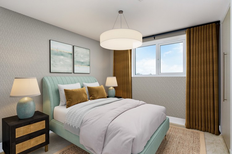 CGI - Apartment - Bedroom with built in storage