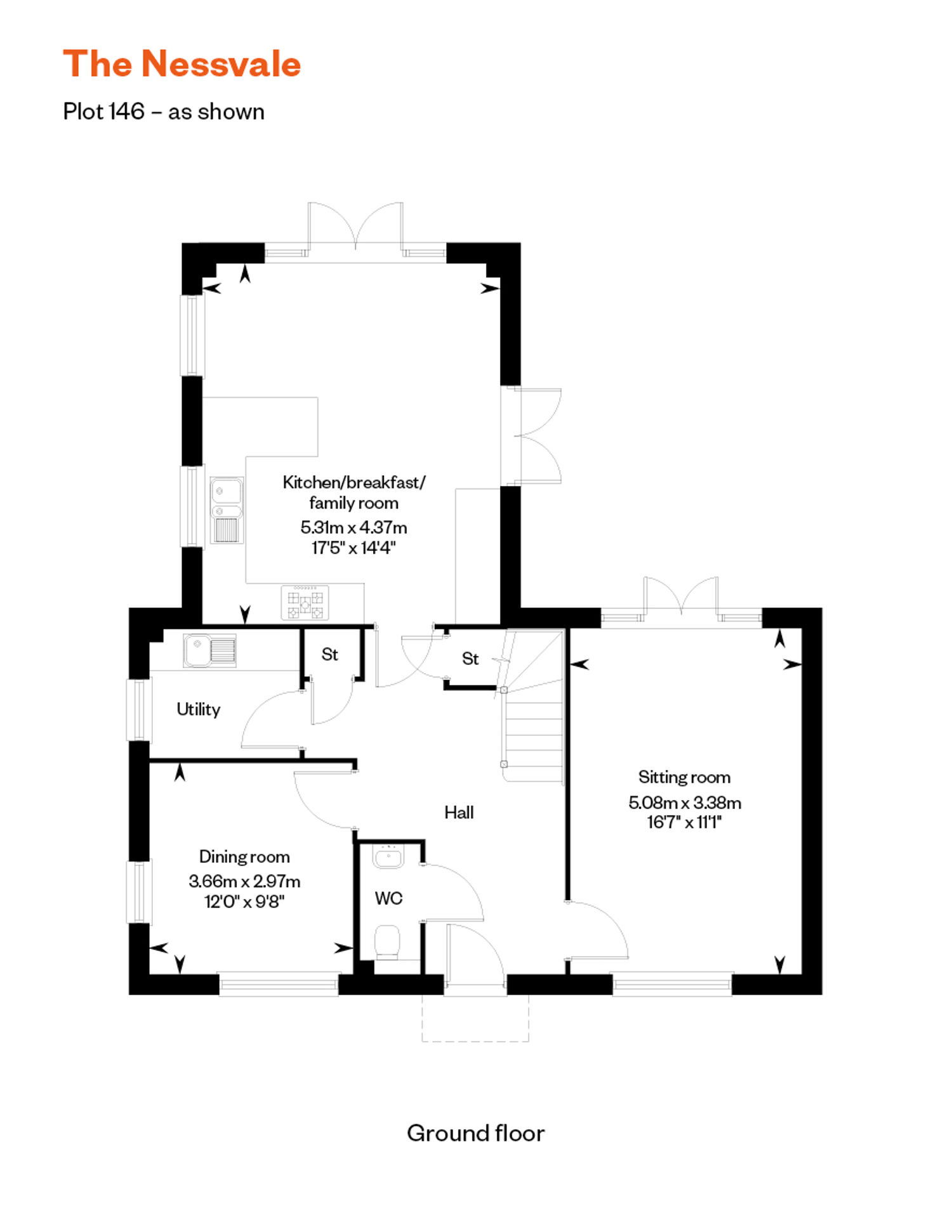 The Nessvale GF ASHP Floor Plan