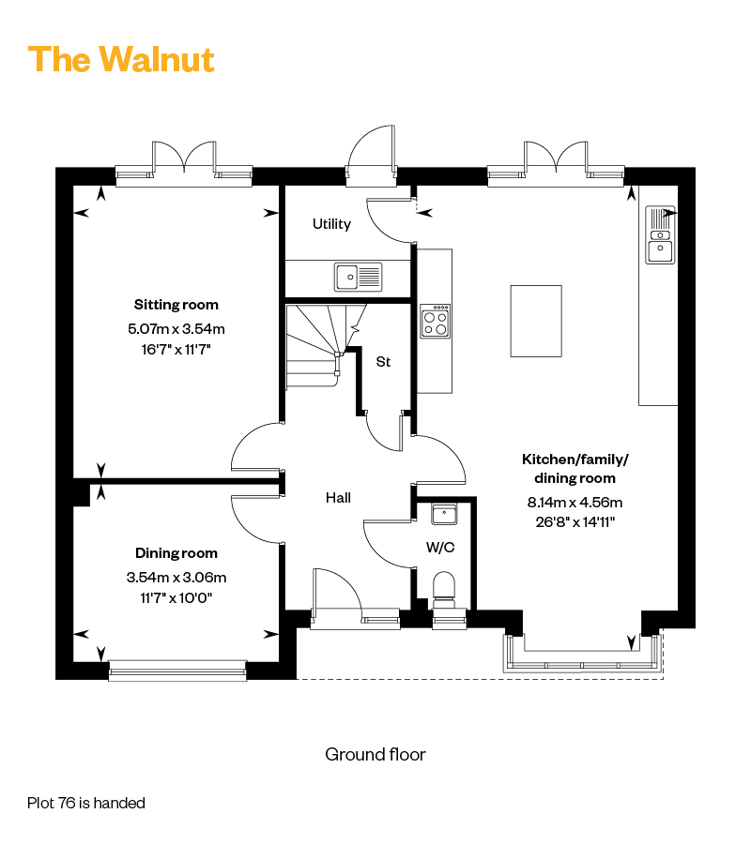 Bliss Willows Floorplans The Walnut Ground Floor