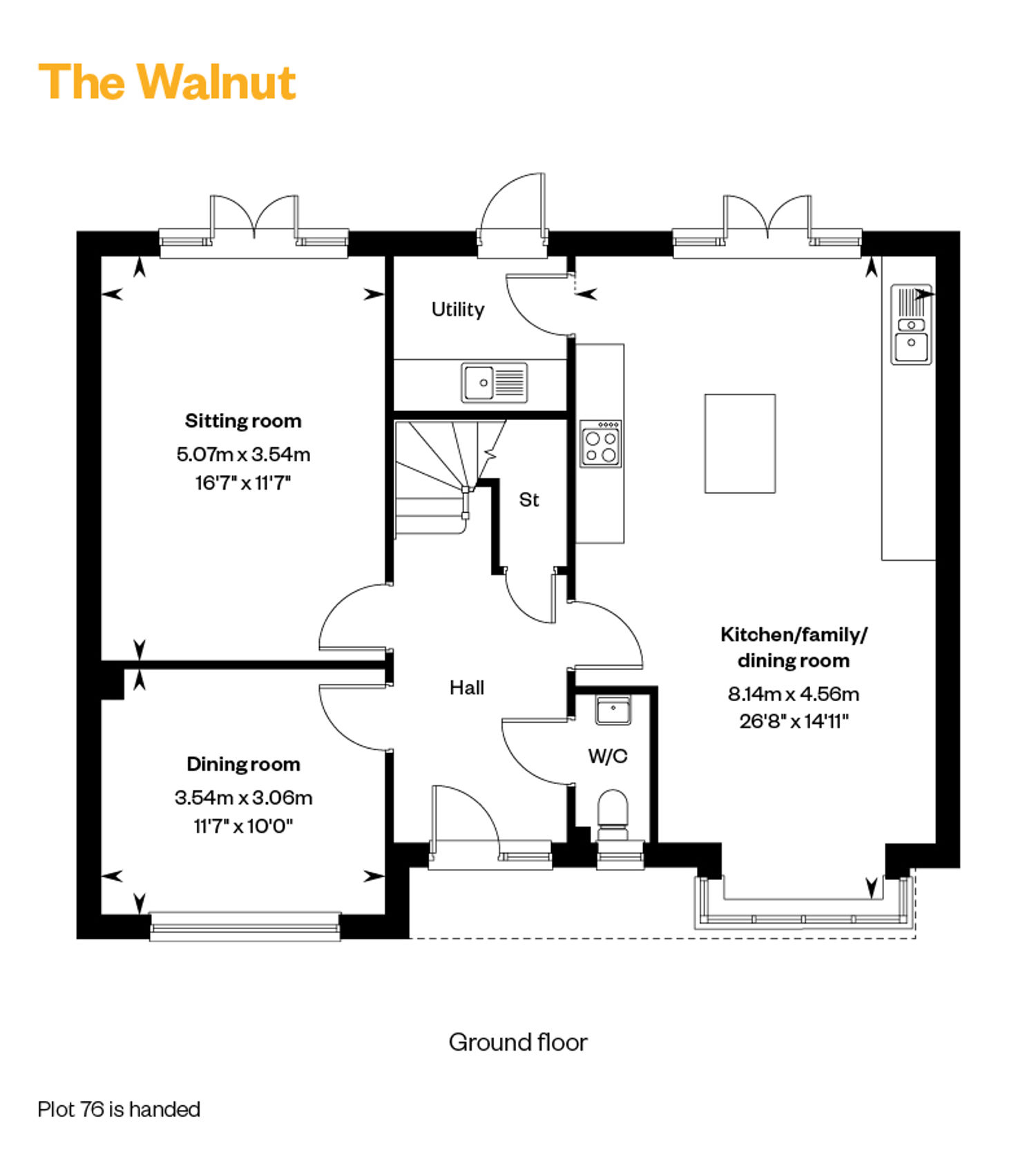 Bliss Willows Floorplans The Walnut Ground Floor