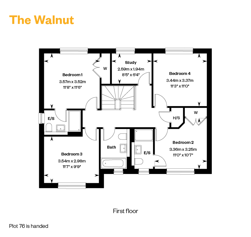 Bliss Willows Floorplans The Walnut First Floor