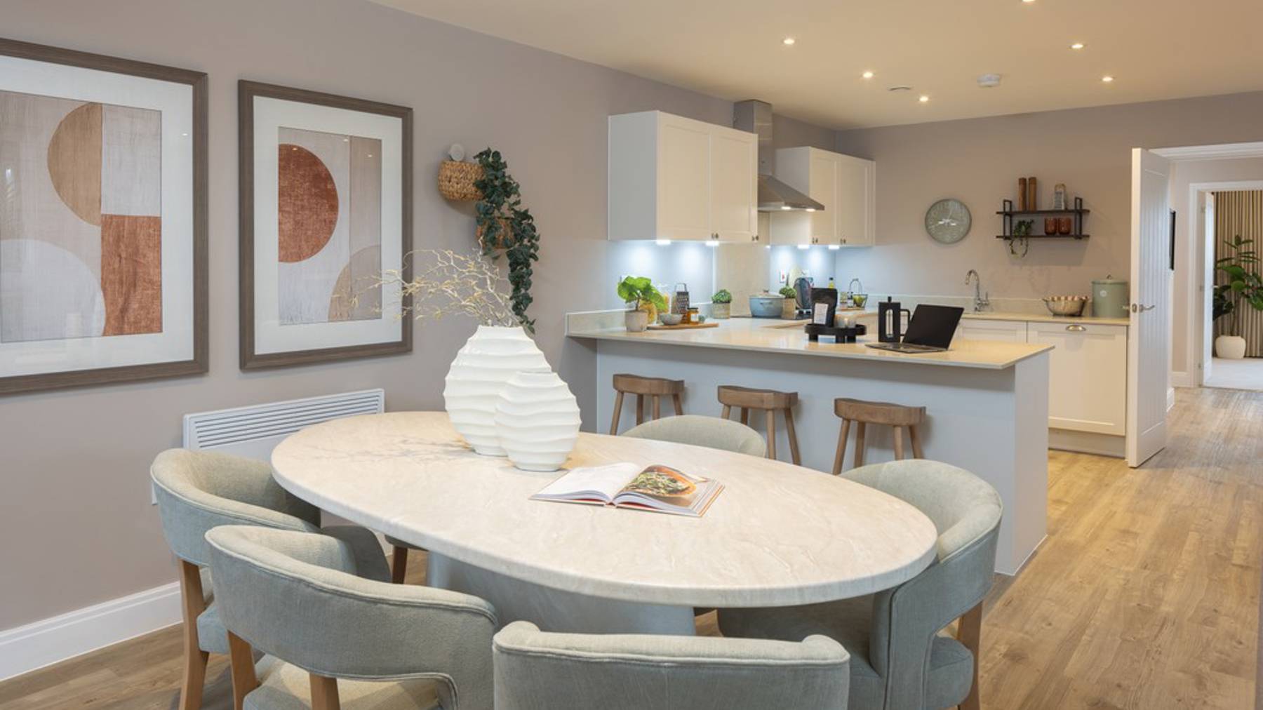 Bowke House ground floor show apartment | kitchen living