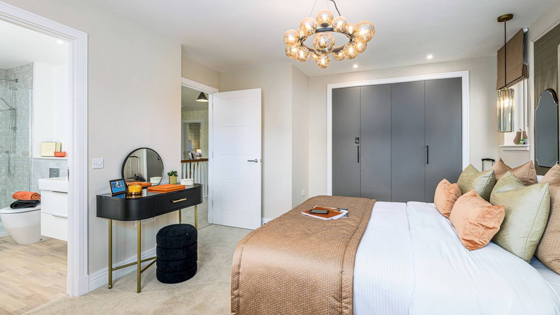 5 bedroom showhome | impressive bedroom with en-suite and fitted wardrobes included in the price