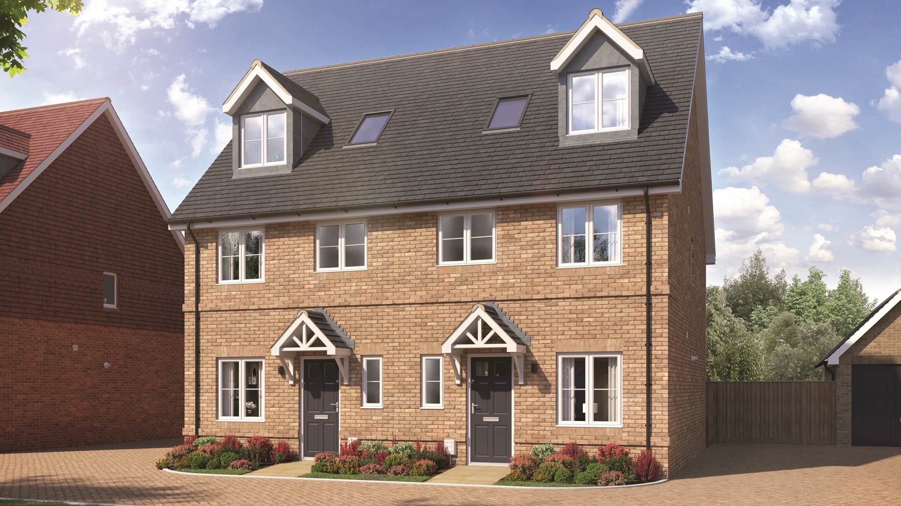 Computer Generated Image of 3 bedroom house for sale in Oxfordshire. Cala at Nobel Park, Didcot.