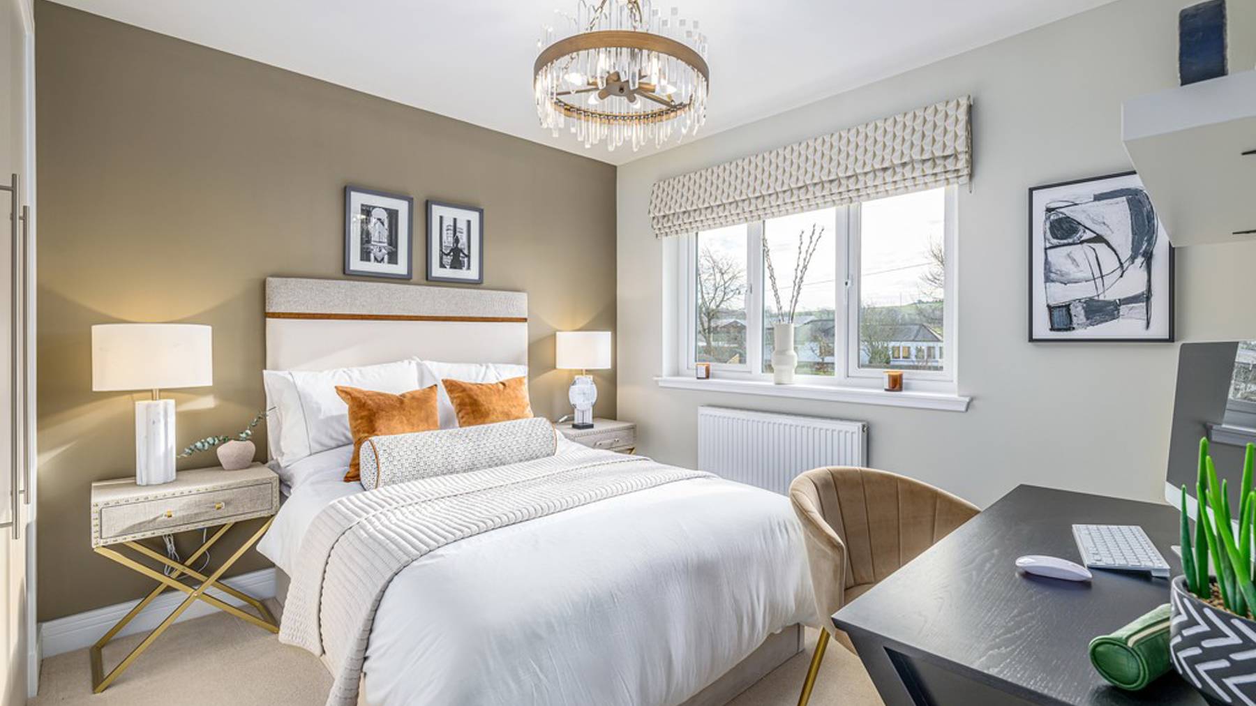 4 bedroom showhome | generous bedroom with fitted wardrobes and soft neutral tones