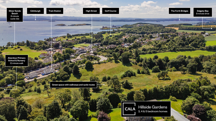 3, 4 & 5 bedroom homes in Fife | Close to Aberdour Train Station and Silver Sands Beach | Hillside Gardens