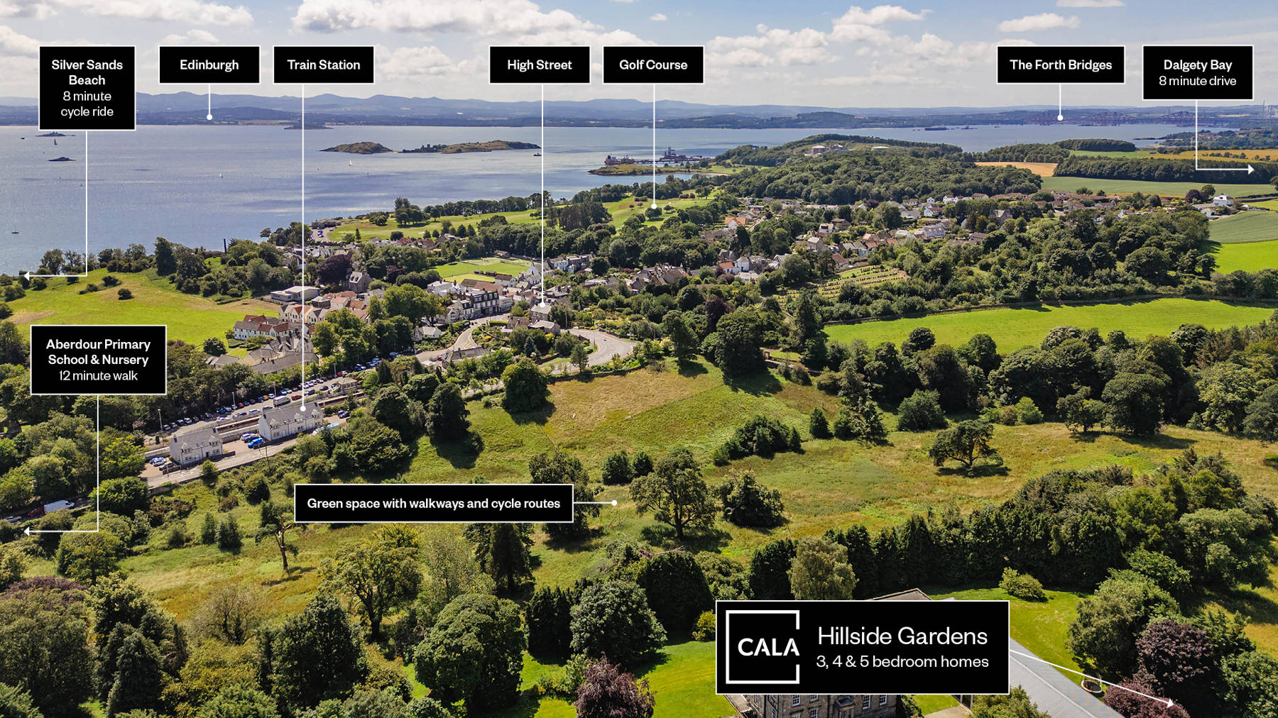 3, 4 & 5 bedroom homes in Fife | Close to Aberdour Train Station and Silver Sands Beach | Hillside Gardens