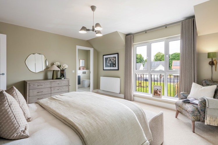 5 bedroom showhome | impressive bedroom with en-suite, Juliet balcony and fitted wardrobes