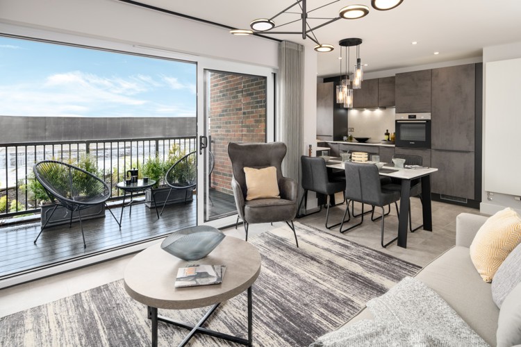 Vb1776239 Pacific Quay The Stirling Plot 68 Stirling Sitting Area To Kitchen 1600X1067
